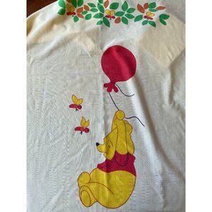 Vintage Sears Winnie The Pooh Waffle Thermal Blanket Pooh Bear & Red Balloon 56"